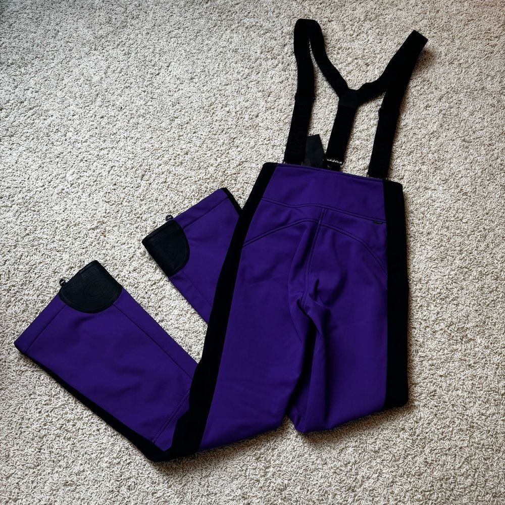 GOLDBERGH WOMEN'S HIGH END SALOPETTE SKI PANTS BIB PURPLE BLACK US 4 - Picture 8 of 8